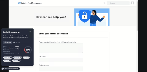 browser-based threat: Facebook phishing scam
