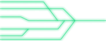 Green glowing circuit-like lines converging from left to right into parallel horizontal paths on a white background.